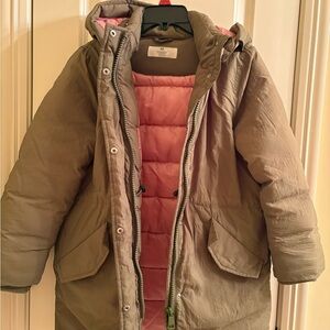 H&M Green Parka with Pink Lining